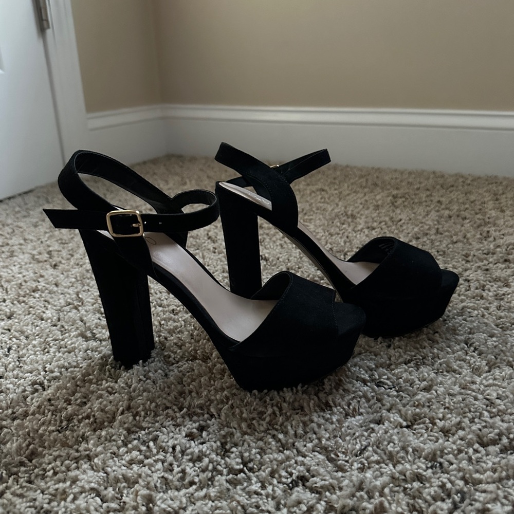 Aldo Black Platform Heel Sandals Women’s Size 7 Preowned